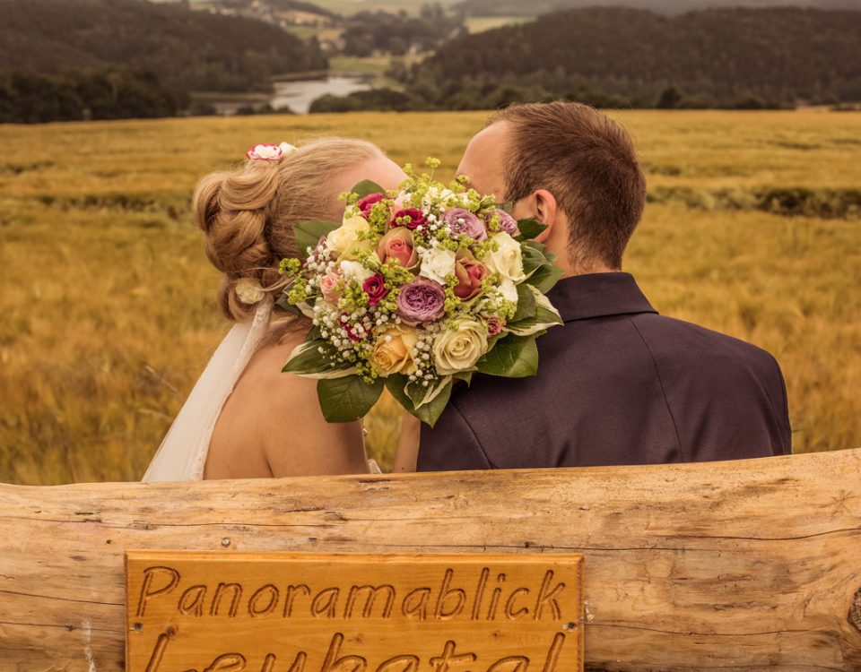 Panoramablick Brautpaar